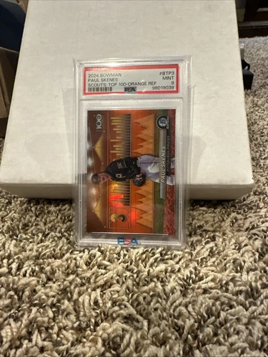 2024 Bowman Paul Skenes SCOUTS TOP 100 ORANGE REFRACTOR /25, PSA 9