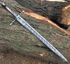 CUSTOM HANDMADE DAMASCUS STEEL BLANK BLADE SWORD VIKING SWORD