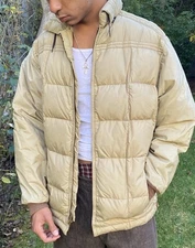 Vintage 60s 70s Insulated Garments Tempco Quilters S M Down Puffer Jacket Khaki