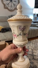 Vintage Porcelain Lidded Urn with Floral Design