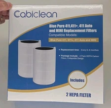 Cabiclean Hepa Carbon Filter Replacement Blue Pure 411 411+ 411 Auto and Mini