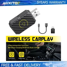 2in1 Wireless CarPlay Adapter for Apple Plug & Play Low Latency Converts Wired
