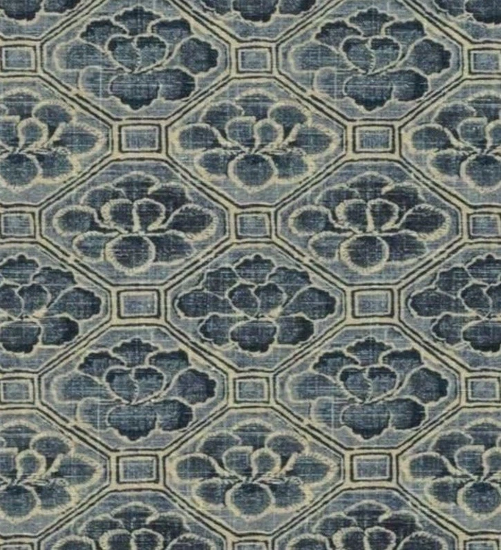 Tela de cortina Ralph Lauren 'NAKURA FLORAL - ÍNDIGO' 3,6 METROS mezcla de lino Foto 4 de 4