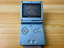 Nintendo Gameboy Advance SP AGS001 Pearl Blue Handheld System Console Low Sounds