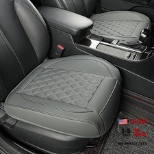 2 Pack Leather Front Car Seat Covers,Bottom Seat Covers for 2 PCS Diamond Grey