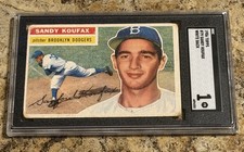 1956 Topps Baseball Sandy Koufax #79 White Back  Graded SGC 1