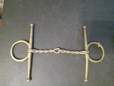Used full cheek snaffle Bit 5 1/2 in twisted wire mouth  nickel 