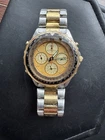 Vintage Seiko Black Gold Flightmaster Chronograph Flighty Watch 7T34-6A00 RARE!!