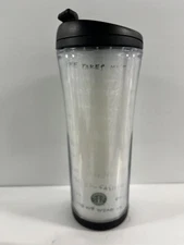 STARBUCKS Coffee White Black Mermaid Travel Mug 16oz Tumbler 2007