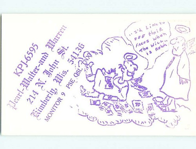 #ad #ad comic QSL HAM RADIO CARD Kimberly Wisconsin WI : make an offer t0778 $1.15