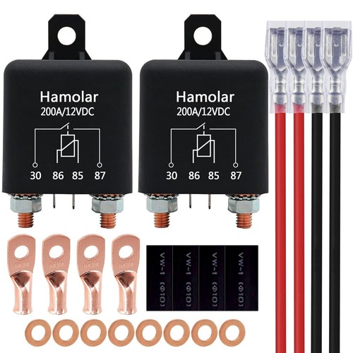 2 Pack 12V 200 Amp Continuous Duty Relay Switch Car Starter Heavy Duty Split ... - Afbeelding 1 van 6