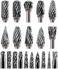 20 Pcs Carbide Burr Bits 1/8" Shank Compatible with Dremel Milwaukee Metal Grind