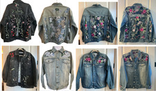 DENIM & LACE CUT-OUT PANELS DENIM TRUCKER JEAN JACKETS UPCYCLED EACH AN ORIGINAL