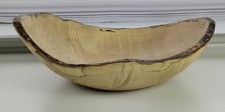 Signed Spencer Peterman Live Edge Spalted Maple Free Form Decorative Bowl 10"x9"