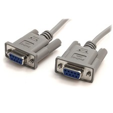 StarTech 10' Serial Null Modem Cable with 9 Pin D-Sub DB9 Female Connectors, Gra
