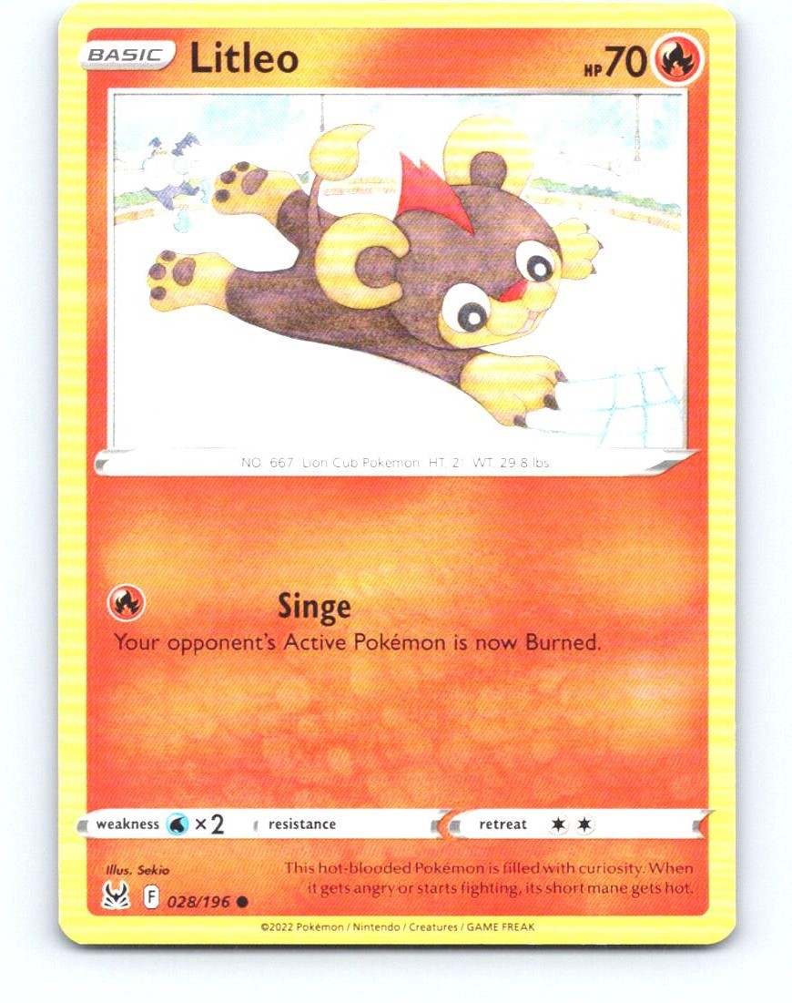Litleo 028/196 Common Lost Origin Pokemon Near Mint