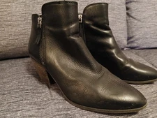 Frye Judith Double Zip Bootie Ankle Boot Heel Black Leather Women’s Size 6M