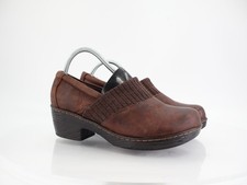 Born Womens Daphnes Clog Size 10 Brown Leather Wedge Heel Work Shoe Comfy