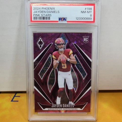 2024 Panini Phoenix Jayden Daniels #198 Pink Stars 3/8 SSP PSA 8 🔥 (RC)