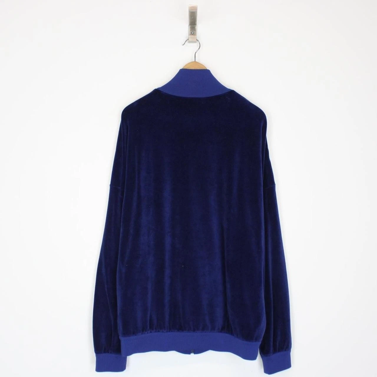 Giacca da pista Gucci rossa e blu con toppa logo zip intera in velluto