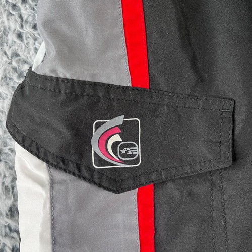 Free Country Swim Trunks Mens Medium Black Gray White Red Trim Mesh Lined Cargo - Picture 5 of 18