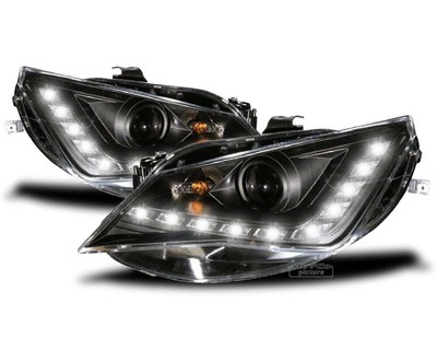 Tub faruri cu LED DRL interior LTI lumina pentru for seat Ibiza 6J 12-negru TUNI