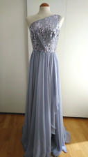 ATELIER EME Italy Occasion Sequins Chiffon Dress-LOS ANGELES -Blue-Ital 44/US 10