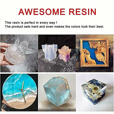Résine époxy Bi-composants Sigwong, 240 Ml, Transparente Effet Eau, Pour Créations Artistiques Neuve