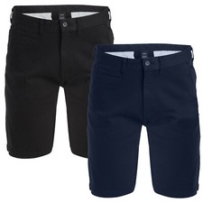 Mens Cotton Flex Stretch 4-Pockets Chino Shorts (Sizes 30-42) NEW 2 PACK