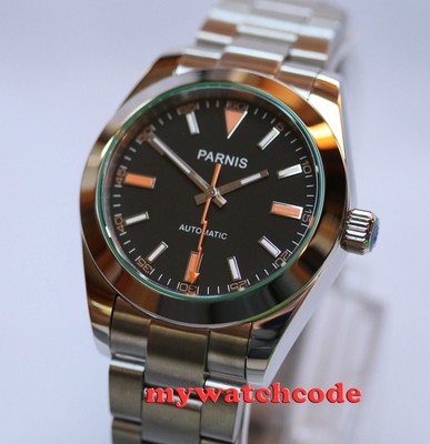 40mm PARNIS black dial sapphire glass 