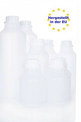 Rundflasche HDPE mit Schraubverschluss und Skala 0,25L, 0,5L, 1L, Kunststoff