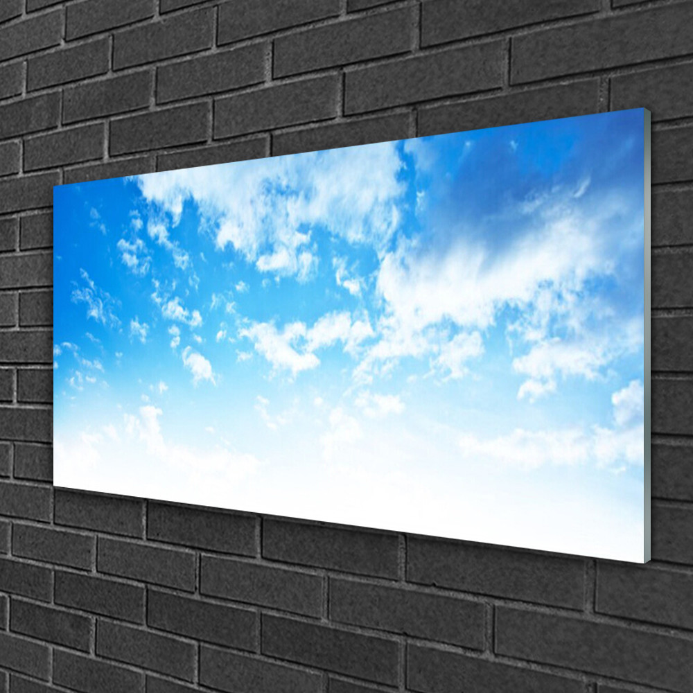 Tableau Ciel sur verre Tulup 100x50 : l'astuce pour illuminer une pièce sombre