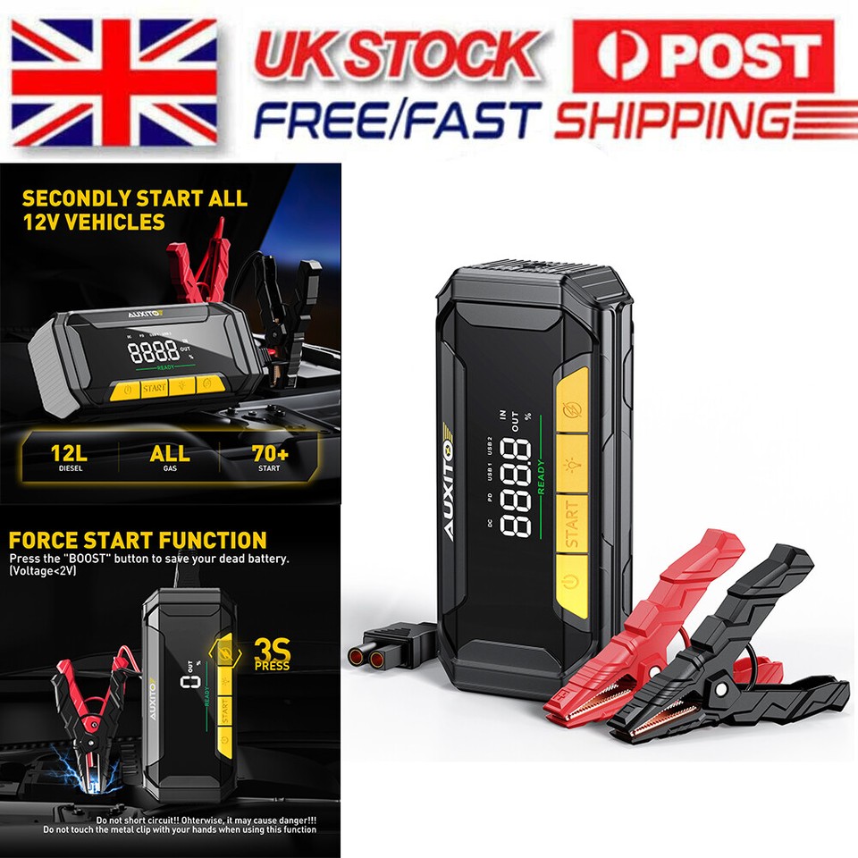 2x 6000A Car Jump Starter Pack Booster Battery Charger Emergency Power