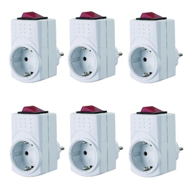 GAO 6 Steckdosenadapter Steckdose mit Schalter 2-polig Intertek/GS-Zeichen