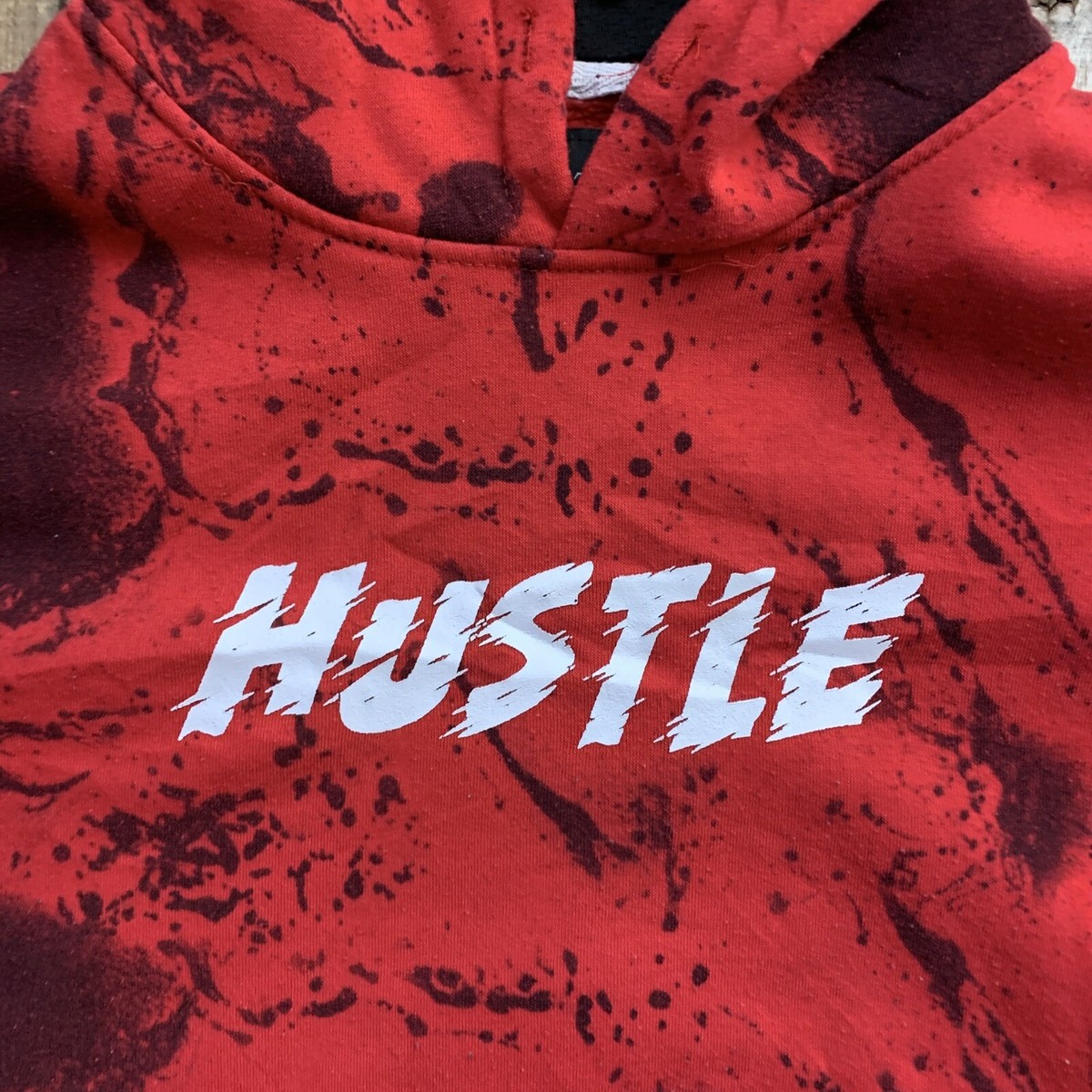 Hustle Seven Souls Hoodie Jacket Mens Size L Red Black | eBay