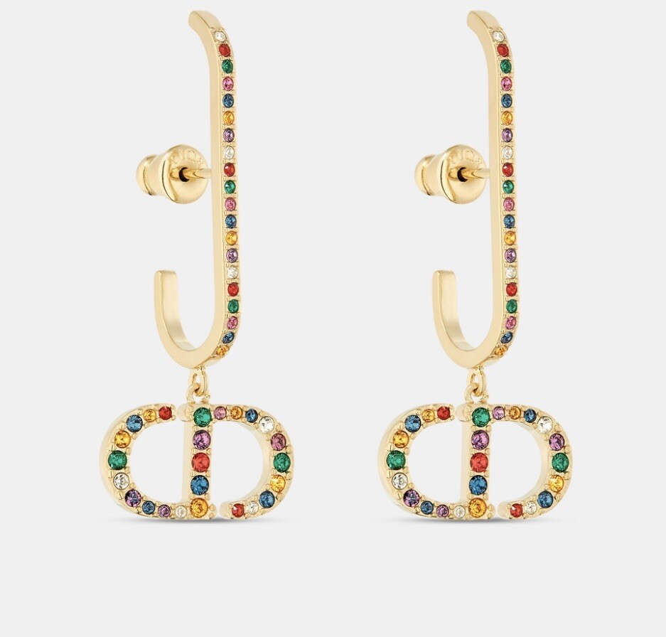 Dior 30 MONTAIGNE EARRINGS Gold-Finish Metal and Multicolor