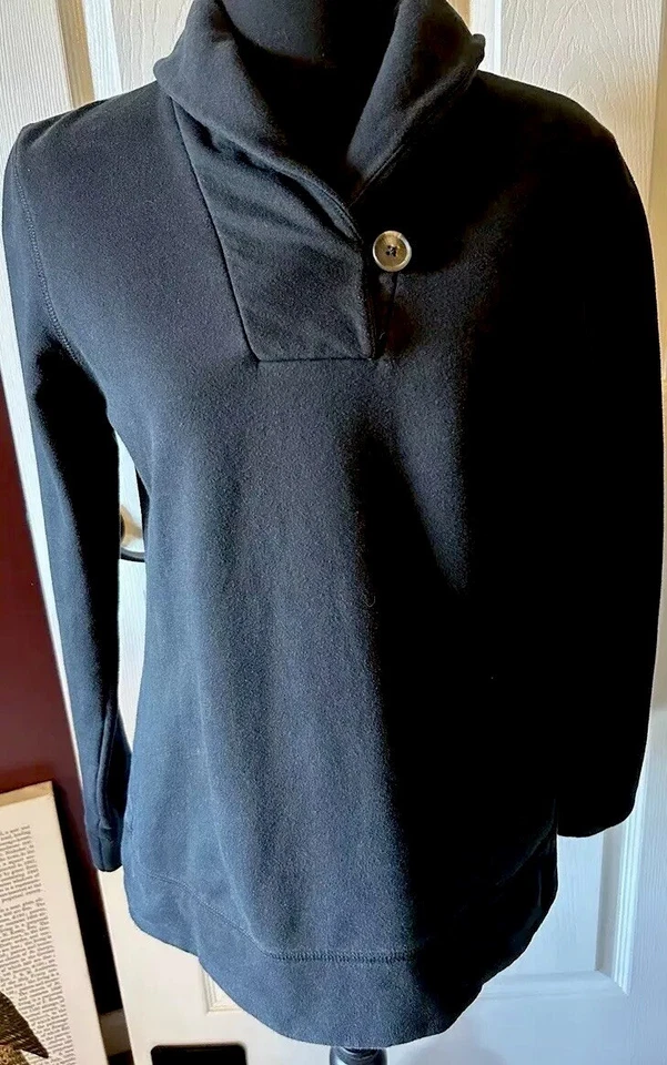 Sudadera Merona Negra Manga Larga Mantón Cuello Cuello S, Cómoda, Acogedora Foto 3 de 4