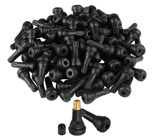 10x TR413 Tubeless Tyre Valves & Dust Caps Rubber Snap In Car Bike Wheel Quality - Picture 2 of 2