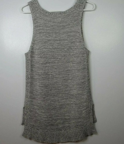 Lou & Grey Sweater Vest Womens Sz M Gray Sleeveless Pullover Knit Tunic Tank Top - Picture 2 of 9