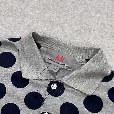 COMME des GARCONS x H&M Men's Gray Polka Dot Short Sleeve COMME des GARCONS x H&M Men's Gray Polka Dot Short Sleeve