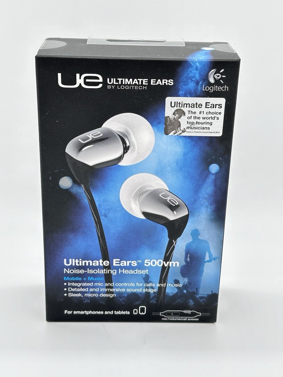 New in Box Logitech Ultimate Ears 500 vm Noise Isolating Headset Earbuds
