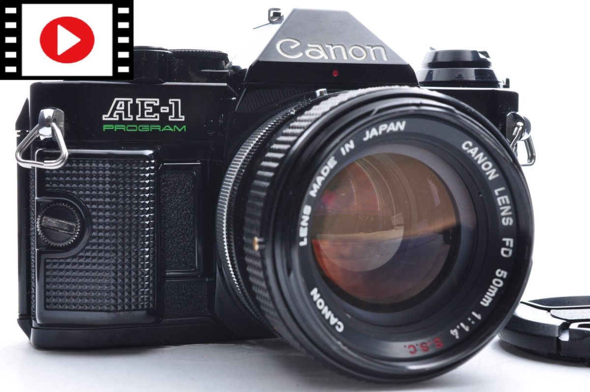 Canon AE-1 Program Black Film Camera FD 50mm F/1.4 S.S.C SSC