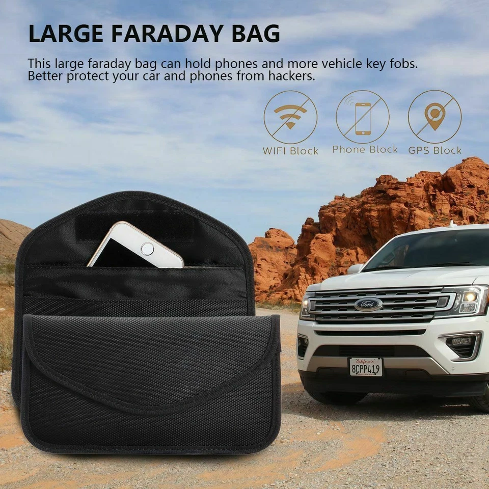 Faraday Bag Cell Phone Wallet Blocker RFID Signal Blocking Cover Shielding Pouch - Image 2 of 4