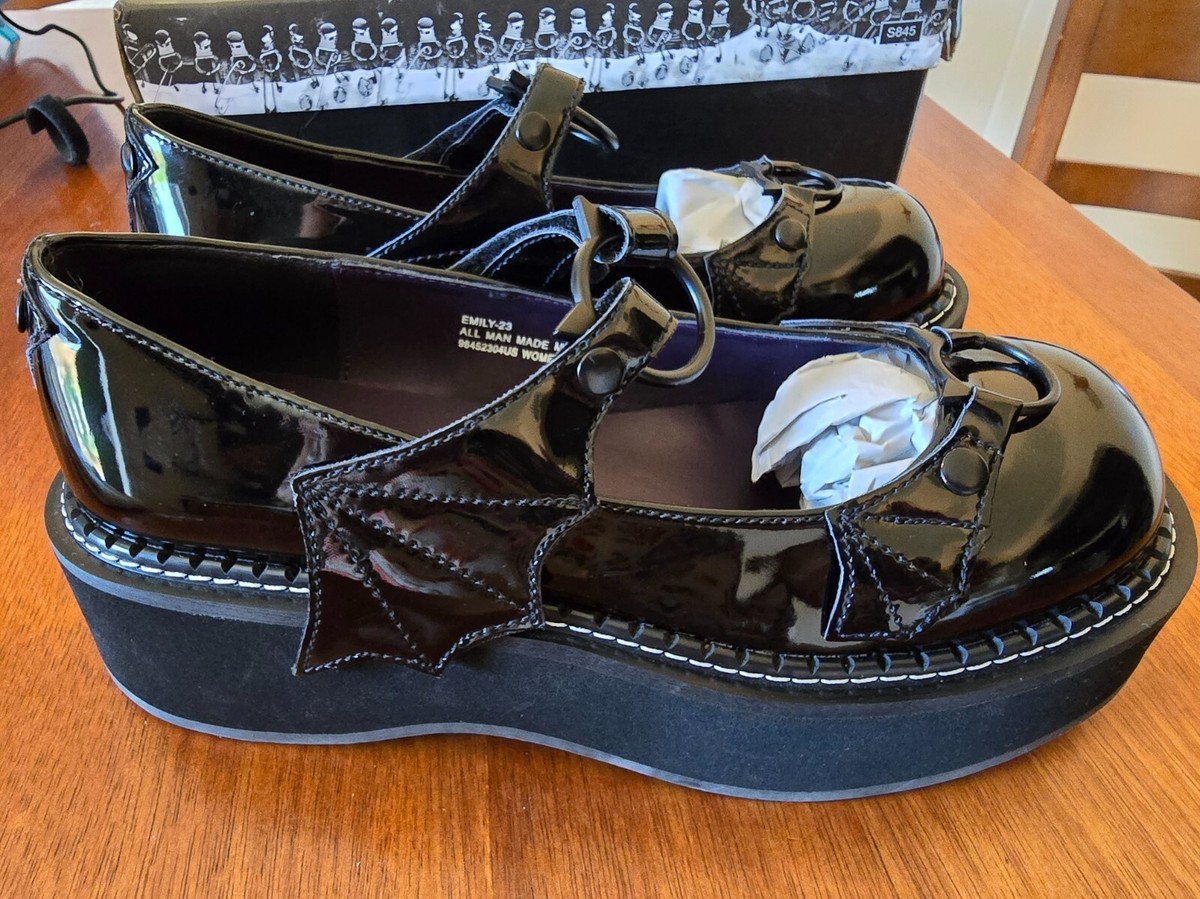 Demonia Emily-23 Bat Wing Mary Jane Platform Shoe Size 9 New Goth