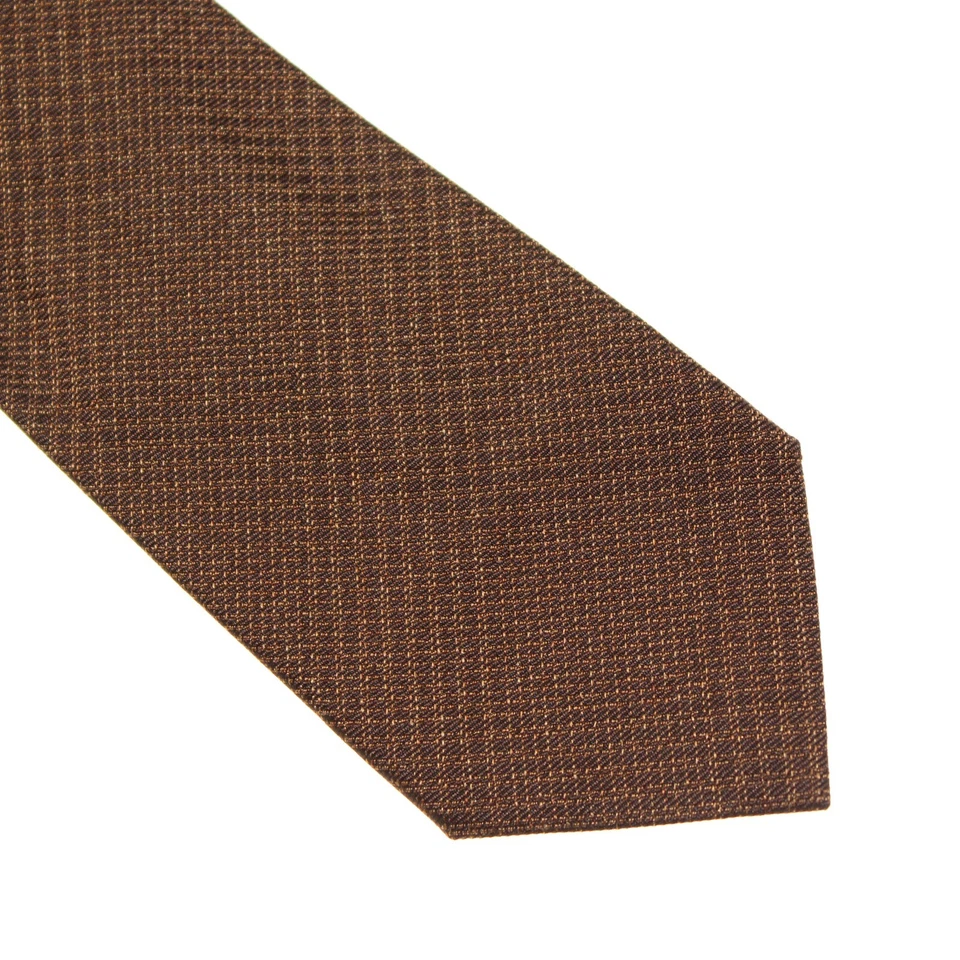 Tom Ford NWT Neck Tie in Brown/Black/Tan Plaid 100% Silk Made in Italy - Image 2 of 4