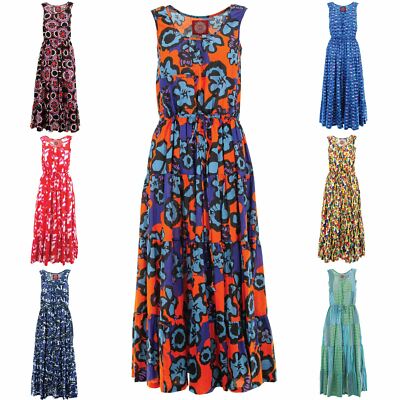 Tailliertes Maxikleid Ministry of Colour fließend lang Boho Sommerkleid Taille