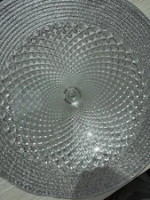 Vintage Anchor Hocking Miss America Diamond Pattern Crystal Clear Round Compote