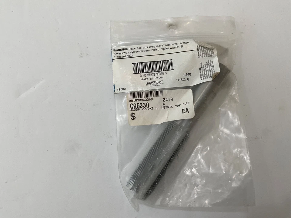 New Century Drill & Tool Co. metric tap 22.0 x 1.50 #96330 made in Japan - Image 3 of 3