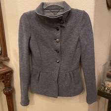 Marella Sport Gray Wool Blend Embellished Buttons Jacket Size Small