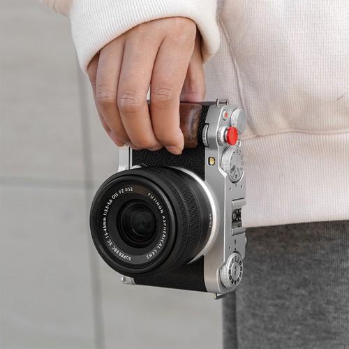 Camera Wood Hand Grip Handle Aluminum Base L Board for Fujifilm X-M5 (Silver) - Picture 2 of 10